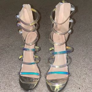 Silver Metallic Strappy Sandals